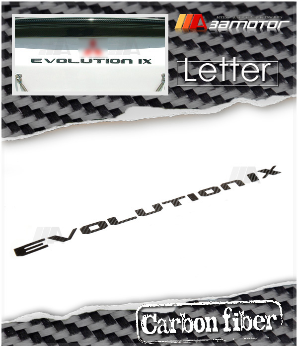 Mitsubishi Evolution IX EVO 9 Dry Carbon Fiber Trunk Lid Rear Badge Emblem l8